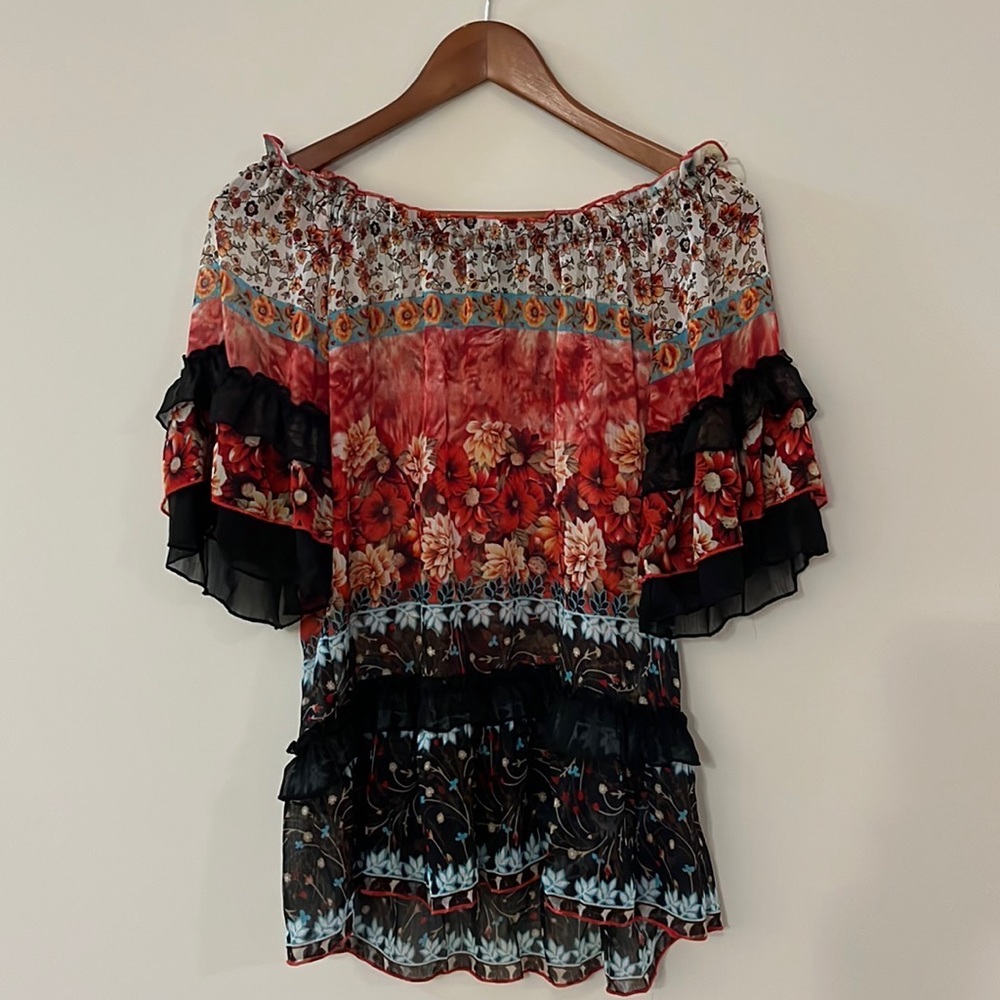 Floral Blouse with Ruffles